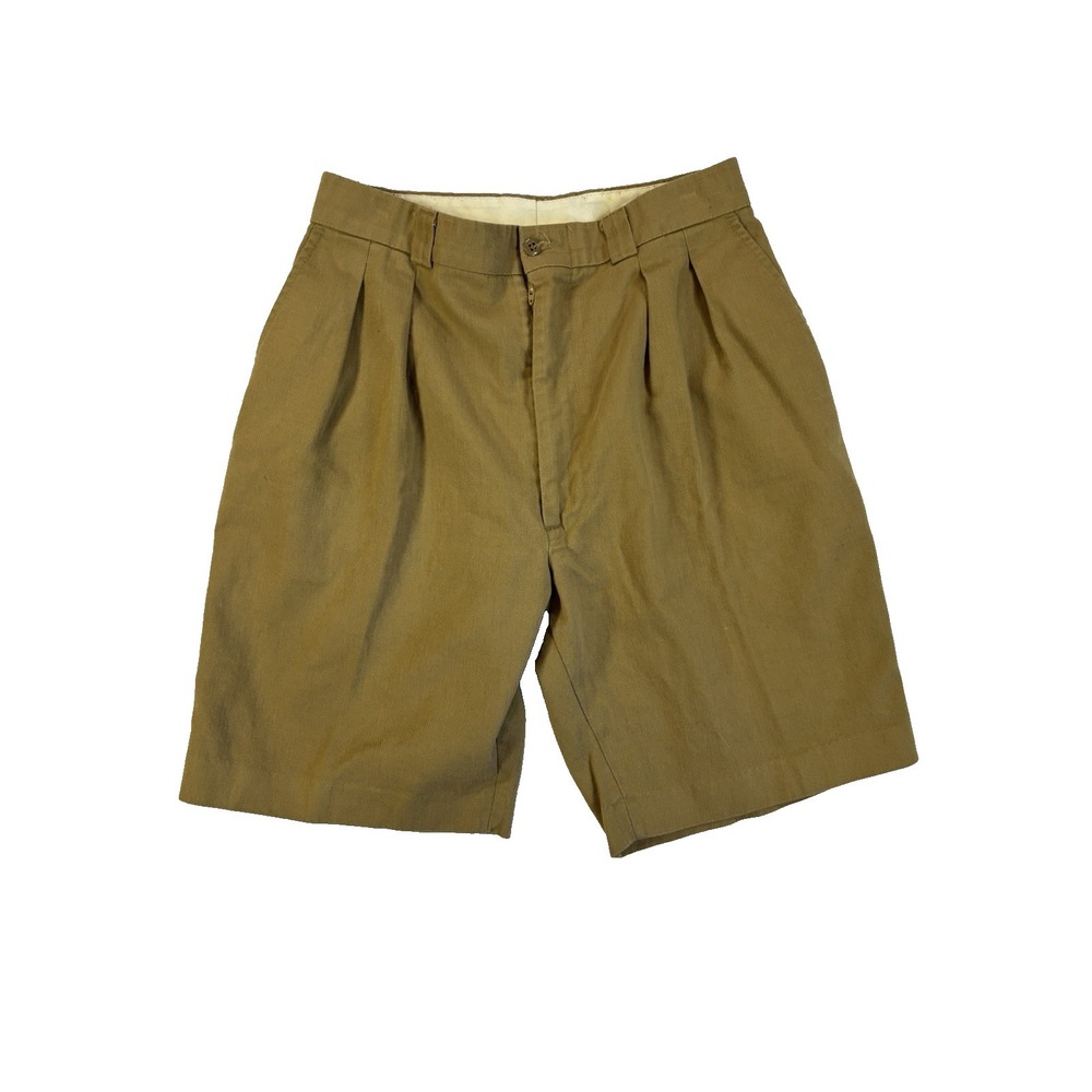 Vtg British Khaki by Robert Lighton Women's 27 High Rise Pleated‎ Chino Shorts